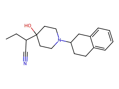 4-Piperidinol, 4-(1-cyanopropyl)-1-(1,2,3,4-tetrahydro-2-naphthyl)- structure