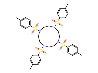 1,4,7,10-Tetrakis(p-toluensulfonyl)-1,4,7,10-tetraazacyclododecane structure