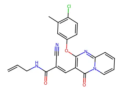 3-[2-(4-Chloro-3-methylphenoxy)-4-oxo-4H-pyrido[1,2-a]pyrimidin-3-yl]-2-cyano-N-(prop-2-en-1-yl)prop-2-enamide structure