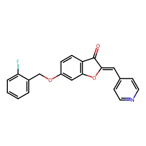 6-[(2-Fluorophenyl)methoxy]-2-[(pyridin-4-yl)methylidene]-1-benzofuran-3(2H)-one structure