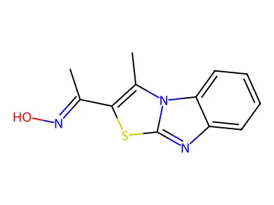 N-[1-(1-methyl-[1,3]thiazolo[3,2-a]benzimidazol-2-yl)ethylidene]hydroxylamine structure