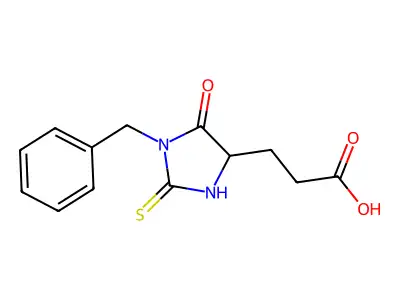 3-(1-Benzyl-5-oxo-2-thioxoimidazolidin-4-YL)propanoic acid structure
