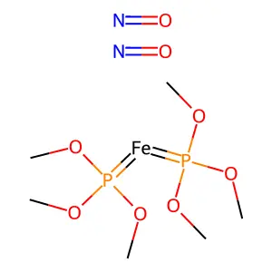 Bis(trimethylphosphite-p)iron dinitrosyl structure