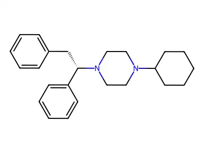 1-cyclohexyl-4-[(1S)-1,2-diphenylethyl]piperazine structure