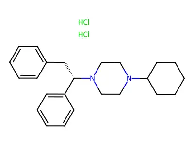 1-Cyclohexyl-4-(1,2-diphenylethyl)piperazine--hydrogen chloride (1/2) structure