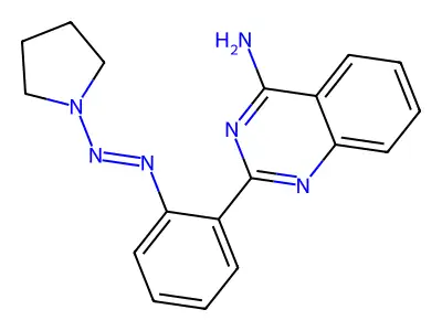 4-Quinazolinamine, 2-[2-(1-pyrrolidinylazo)phenyl]- structure