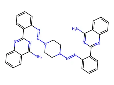 2-[2-[[4-[[2-(4-aminoquinazolin-2-yl)phenyl]diazenyl]piperazin-1-yl]diazenyl]phenyl]quinazolin-4-amine structure