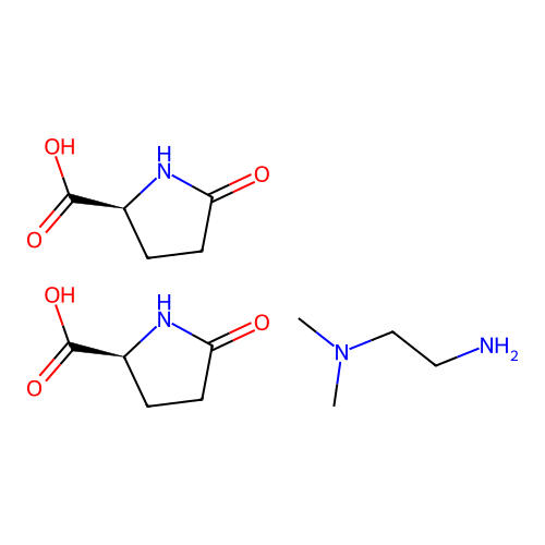 5-oxo-L-proline, compound with N,N-dimethylethane-1,2-diamine (2:1) structure