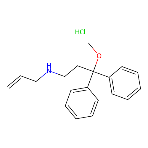 Benzenepropanamine, gamma-methoxy-gamma-phenyl-N-2-propenyl-, hydrochloride structure
