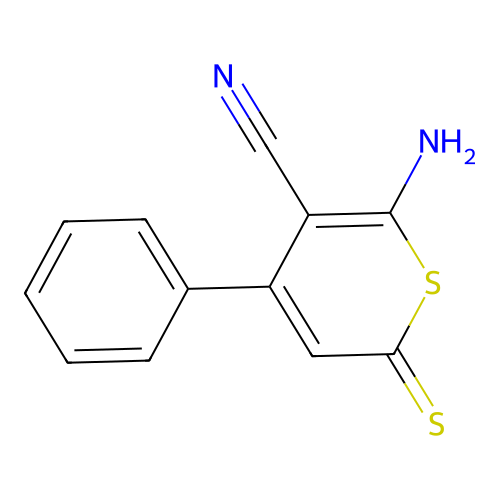 2-Amino-4-phenyl-6-sulfanylidenethiopyran-3-carbonitrile structure