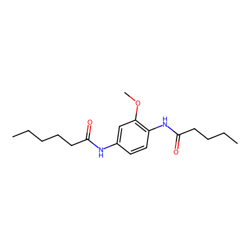 N-[3-methoxy-4-(pentanoylamino)phenyl]hexanamide structure