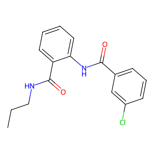 2-(3-chlorobenzamido)-N-propylbenzamide structure