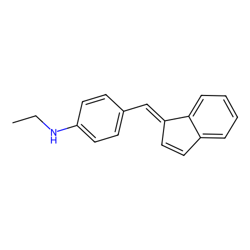 N-ethyl-4-[(E)-inden-1-ylidenemethyl]aniline structure