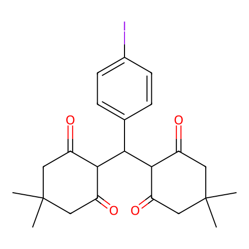 2,2'-[(4-Iodophenyl)methylene]bis(5,5-dimethylcyclohexane-1,3-dione) structure