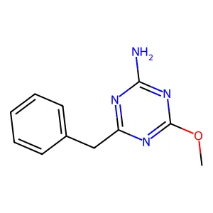1,3,5-Triazin-2-amine, 4-methoxy-6-(phenylmethyl)- structure