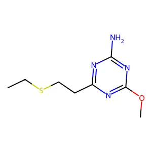 1,3,5-Triazin-2-amine, 4-(2-(ethylthio)ethyl)-6-methoxy- structure