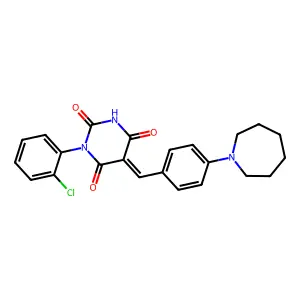 5-[[4-(azepan-1-yl)phenyl]methylidene]-1-(2-chlorophenyl)-1,3-diazinane-2,4,6-trione structure