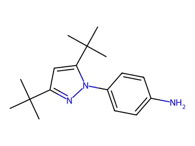 4-[3,5-di(tert-butyl)-1H-pyrazol-1-yl]aniline structure