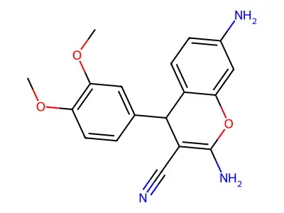2,7-diamino-4-(3,4-dimethoxyphenyl)-4H-chromene-3-carbonitrile structure