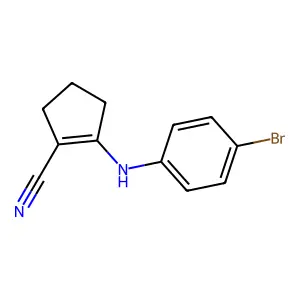 2-(4-bromoanilino)cyclopentene-1-carbonitrile structure