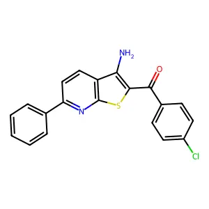 (3-Amino-6-phenylthieno[2,3-b]pyridin-2-yl)(4-chlorophenyl)methanone structure