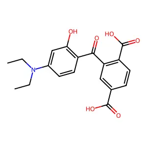 1,4-Benzenedicarboxylic acid, 2-(4-(diethylamino)-2-hydroxybenzoyl)- structure