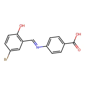 4-((5-Bromo-2-hydroxy-benzylidene)-amino)-benzoic acid structure
