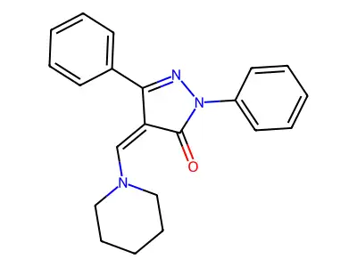 2,5-Diphenyl-4-(piperidin-1-ylmethylidene)pyrazol-3-one structure