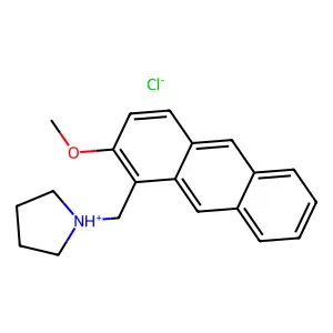 Anthracene, 2-methoxy-1-pyrrolidinomethyl-, hydrochloride structure