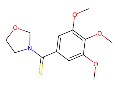 Oxazolidine, 3-(thioxo(3,4,5-trimethoxyphenyl)methyl)- structure