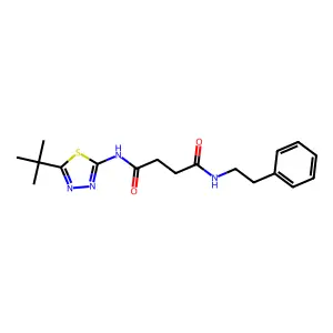 N'-(5-tert-butyl-1,3,4-thiadiazol-2-yl)-N-(2-phenylethyl)butanediamide structure
