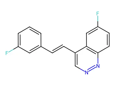 6-Fluoro-4-[2-(3-fluorophenyl)ethenyl]cinnoline structure