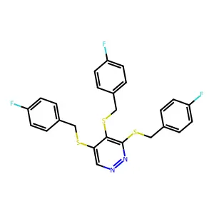3,4,5-Tris((4-fluorobenzyl)thio)pyridazine structure