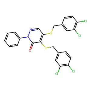 4,5-Bis((3,4-dichlorobenzyl)thio)-2-phenyl-3(2H)-pyridazinone structure