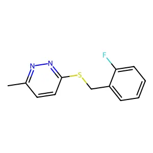 3-[(2-Fluorobenzyl)sulfanyl]-6-methylpyridazine structure
