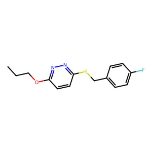 3-[(4-Fluorobenzyl)sulfanyl]-6-propoxypyridazine structure