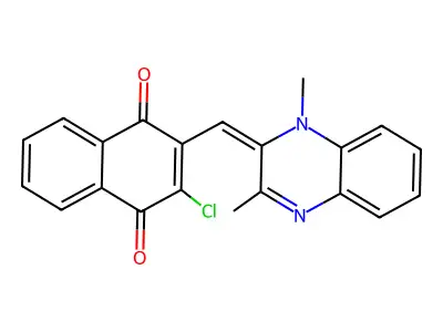 2-Chloro-3-[(1,3-dimethylquinoxalin-2-ylidene)methyl]naphthalene-1,4-dione structure