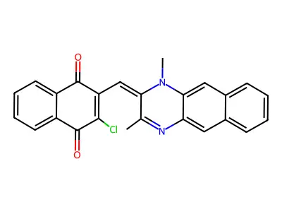 2-chloro-3-[(E)-(2,4-dimethylbenzo[g]quinoxalin-3-ylidene)me structure