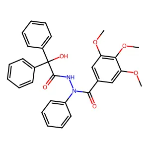 N'-(2-hydroxy-2,2-diphenylacetyl)-3,4,5-trimethoxy-N-phenylbenzohydrazide structure