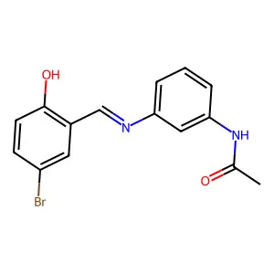 N-[3-[(5-bromo-2-hydroxyphenyl)methylideneamino]phenyl]acetamide structure