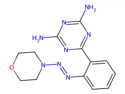 6-{2-[(E)-(Morpholin-4-yl)diazenyl]phenyl}-1,3,5-triazine-2,4-diamine structure