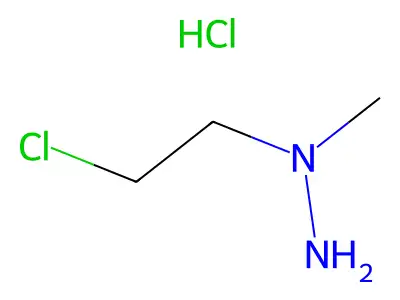 Hydrazine, 1-(2-chloroethyl)-1-methyl-, monohydrochloride structure