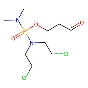 3-[Bis(2-chloroethyl)amino-(dimethylamino)phosphoryl]oxypropanal structure