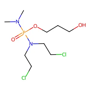 3-Hydroxypropyl N,N-bis(2-chloroethyl)-N',N'-dimethylphosphorodiamidate structure