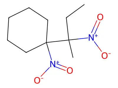 1-(1-Methyl-1-nitropropyl)-1-nitrocyclohexane structure