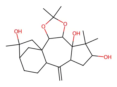 Dihydrolyoniol B acetonide II structure