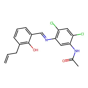 N-[2,4-Dichloro-5-({[6-oxo-5-(prop-2-en-1-yl)cyclohexa-2,4-dien-1-ylidene]methyl}amino)phenyl]acetamide structure