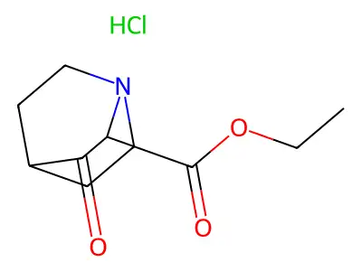 1-Azabicyclo[2.2.2]octane-2-carboxylic acid, 3-oxo-, ethyl ester, hydrochloride structure