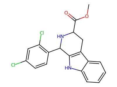 methyl 1-(2,4-dichlorophenyl)-2,3,4,9-tetrahydro-1H-beta-carboline-3-carboxylate structure