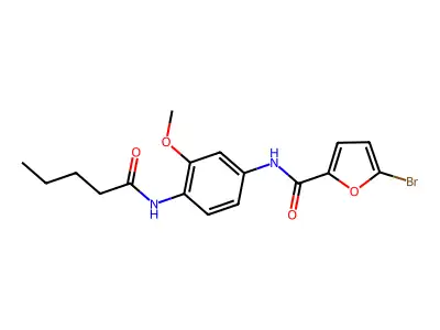 5-bromo-N-[3-methoxy-4-(pentanoylamino)phenyl]furan-2-carboxamide structure